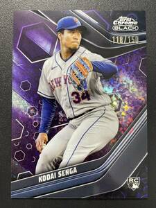 150枚限定 千賀滉大 2023 Topps Chrome Black PURPLE DIAMOND Refractor Kodai Senga Rookie Card MLBカード