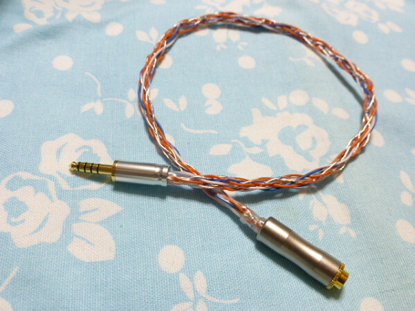 4.4mm5極 (メス) → 4.4mm5極 (オス) 延長 変換ケーブル オーグライン +pt 撚り線 + α PC-triple C 10芯 ブレイド編 40cm トープラ販売