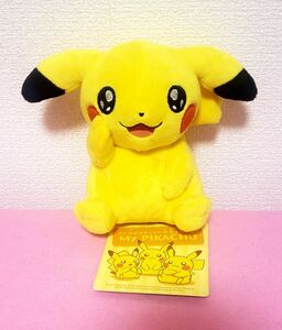 ポケモンセンター My PIKACHU マイピカチュウ ぬいぐるみ 垂れ耳 片手上げ キラキラ キラ目 おめめ マイピカ