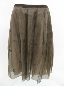 1円スカート♪　FOXEY　BOUTIQUE　シフォンスカート　25604　09年　ヘーゼル系　40　　中古A1　AP-104010
