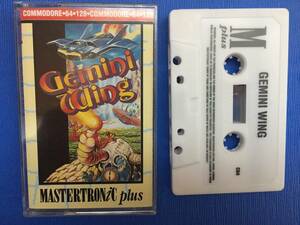 コモドール 64/128　ジェミニウイング　Gemini Wing　テクモ　カセットテープ　ゲームソフト　1987年頃のレトロゲーム　シューティング