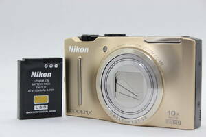 【返品保証】 ニコン Nikon Coolpix S8100 ゴールド 10x Wide バッテリー付き コンパクトデジタルカメラ s5833