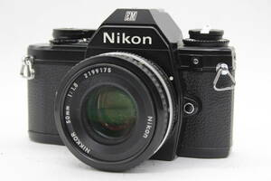 【外観美品】 ニコン Nikon EM ブラック Nikkor 50mm F1.8 ボディレンズセット s6397