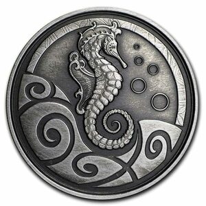 [ written guarantee * capsule with a self-starter ] 2019 year ( new goods )sa moa [ seahorse *si- hose ] original silver 1 ounce antique silver coin 