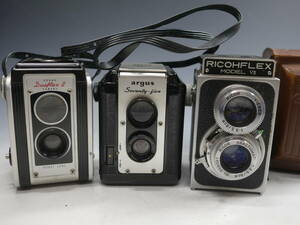 ◆KODAK【DuaflexⅡ】argus【Seventy-five】RICOHFLEX【MODELⅦ】二眼レフカメラ 計3点まとめて