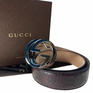 未使用 GUCCI グッチシマ ベルト インターロッキングG 85/34 a115