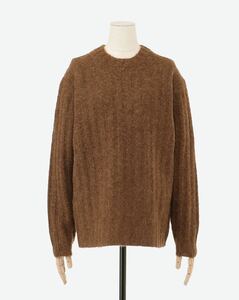 AURALEE BABY ALPACA WOOL WIDE RIB KNIT 1 オーラリー ニット アルパカ リブ セーター クルーネック ブラウン