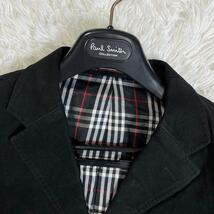 希少L◆美品 バーバリーブラックレーベル BURBERRY BLACK LABEL テーラードジャケット ベロア ノバチェック メンズ 黒 ブレザー シングル_画像4