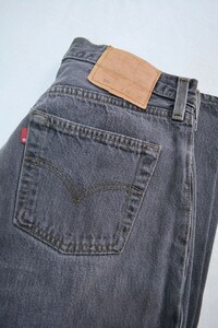 [90'S MADE IN USA]Levi's Levi's 501 после окраска черный чёрный джинсы W30 обезьяна fa Vintage Denim 