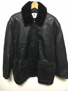 ピエールバルマン パリ PIERRE BALMAIN PARIS レザー 本革 ジャケット コート ブラック 黒 ファー ヴィンテージ ビンテージ L