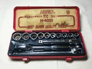 HERO 13pcs SOCKET WRENCH SET ソケットレンチセット H-4013 中古品