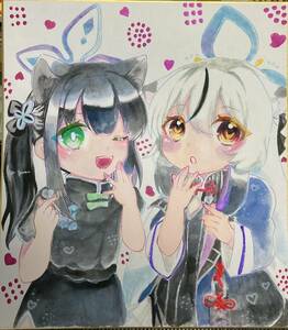 Art hand Auction 【ブルーアーカイブ】同人*シュン姉さんとココナちゃん大色紙*手描き色紙*手描きイラスト, コミック, アニメグッズ, 手描きイラスト