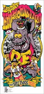 Rockin’Jelly Bean ロッキンジェリービーン King of Junk Yard rat fink Silk Screen ポスター 2022 新品正規 シリアルナンバー&サイン入