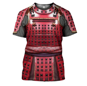 LDL169#3Dプリント サムライTシャツ 半袖 鎧 侍 丸首 男女兼用 XS~7XL サイズカラー選択あり