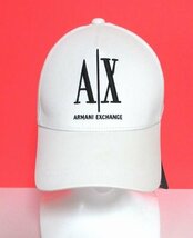 ●未使用/紙タグ付き！A/X ARMANI EXCHANGE(アルマーニ エクスチェンジ)ロゴ刺繍デザイン/キャップ/帽子/白×黒/男女兼用_画像1