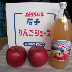 【岩手盛岡産】りんごジュース　6本　【サンふじ】低農薬栽培、添加物不使用　