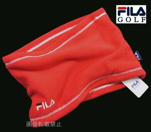 新品 フィラゴルフ FILA GOLF　刺繍ロゴ フリース ネックウォーマー　【F】　赤 レッド　防寒 マフラー 冬 ゴルフ