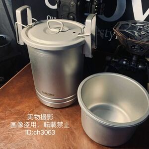 アウトドア用 多機能 圧力鍋 2層蒸し鍋 ステンレス製 1800ml 超軽量600g 調理器具 16×21cm キャンプ 野外登山