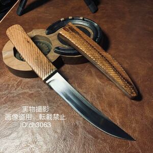 超高品質 和風木鞘ナイフ 鋼刃短刀 高級木 和式ナイフ 日本刀型 キャンプ　アウトドア 野外登山 