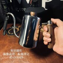 超高品質 鏡面 ステンレス製 直火HI 適用 細口コーヒーポット 頑丈 キャンプ用　600ml アウトドア　野外登山 385g_画像6