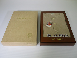 【未使用 紳士肌着】ALPHA　アルファー　肌着　上下　L　毛80％　ナイロン20％　 ラクダシャツ　防寒肌着　メンズ肌着　KC-100 　#0495-002