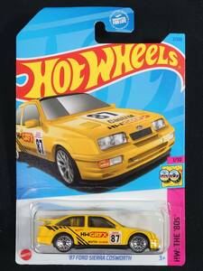 ★ホットウィール★国内販売なし Kroger限定 '87 FORD SIERRA COSWORTH フォード シエラ コスワース イエロー/黄 クローガー しわ③