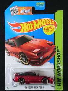 ★ホットウィール★ USカード '96 NISSAN 180SX TYPE X ワインレッド/赤 日産ワンエイティ HW WORKSHOP HotWheels(送料220円~)