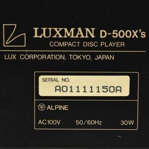 良品 LUXMAN D-500X's ラックスマン CDプレイヤー #945の画像10