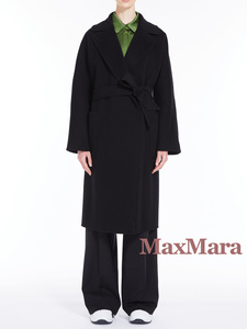 【シーズンオフにつき特別価格！】　マックスマーラ　Max Mara　ダブルフェイス ガウンコート　ブラック　38サイズ　【送料無料】