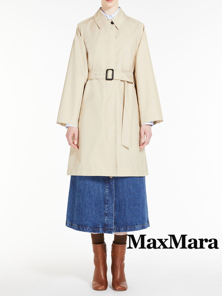 新品68%OFF　マックスマーラ　Max Mara　ステンカラー スプリングコート　ベージュ　42サイズ　【送料無料】