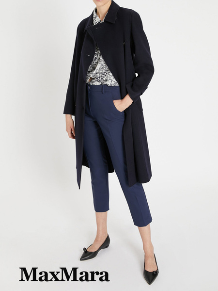 新品59%OFF マックスマーラ Max Mara ショート丈パンツ ネイビー 42サイズ 【送料無料】