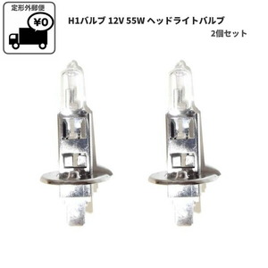 H1 バルブ 12V 55W ヘッドライトバルブ ハロゲンランプ 2個 複数 同梱OK 交換用 新品 2球 定形外発送 送料無料