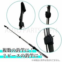 ティップカバー ロッドベルト 黒 4本 セット ロッド トップ カバー 釣り マジックテープ ロッドホルダー 釣具 先端 保護 定形外 送込_画像2