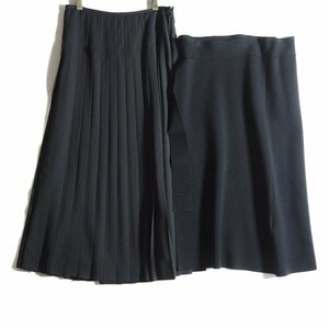 M4768H2 VADORE Adore V 2way pure wool skirt black 36 / black wool knitted pleated skirt long skirt season less 