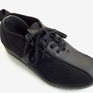 送料無料 RE866 ブラック 黒 24.0cm 4E 日本製 婦人靴 軽い レディースカジュアルシューズ 幅広 ファスナー付き ストレッチ素材の画像6