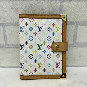 美品 ルイヴィトン LOUIS VUITTON アジェンダPM モノグラムマルチカラー 手帳カバー CA0065 2005年頃製造 白 ホワイト ブロン