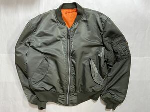 USA 製 アルファ フライトジャケット ミリタリージャケット MA-1 XL ALPHA INDUSTRIES 米国 オリーブ リバーシブル MADE IN USA アメリカ