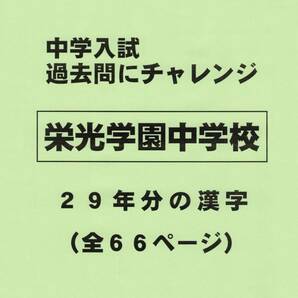 【特典付き】栄光学園中学校（神奈川）の２９年分の過去問『漢字の読み・書き』