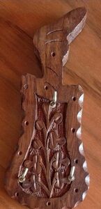 木彫 工芸品ヴァイオリン型 壁掛けフック