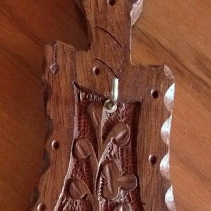 木彫 工芸品ヴァイオリン型 壁掛けフック