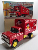 浅草玩具 MIGHTY ATOM MAIL SERVICE TRUCK 1960年代 当時物 ブリキ フリクション 鉄腕アトム トラック 箱付 雑貨_画像1