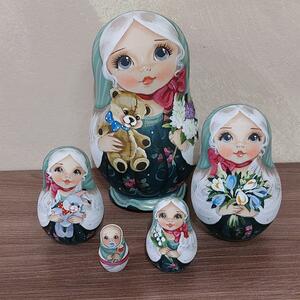Art hand Auction ★Svetlana Nikolaeva Matryoshka ~ Alice the Green Girl ~ Artist's work, handmade works, interior, miscellaneous goods, ornament, object