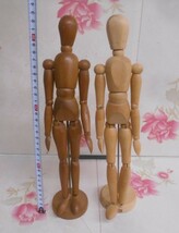 9F☆／木製 デッサン人形 2体セット 約33cm_画像3