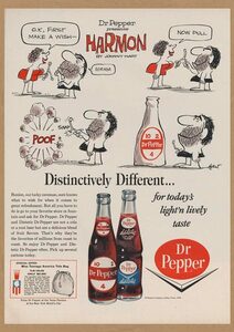 ドクターペッパー ハーモン レトロミニポスター B5サイズ ◆ 複製広告 Dr Pepper HARMON 原始人 コミック USAD5-411