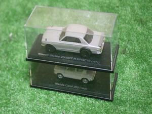 1163 NOREV 1/43 mazda Carol 360 (1962)/Nissan Skyline 2000GT-R KPGC10 (1971) ミニカー モデルカー