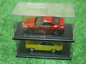 1204 NOREV 1/43 Fiat 124 Sport Coupe (1971)/ Toyota 86 (2012) ミニカー モデルカー