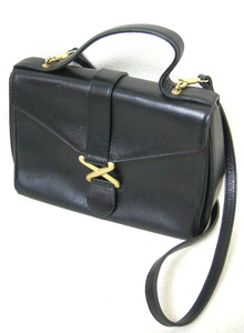 #Anne Klein[ Anne Klein ] black leather 2WAY shoulder bag #