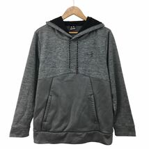 NC199 UNDER ARMOUR アンダーアーマー スウェット パーカー フード付き 上着 トップス プルオーバー メンズ L グレー _画像1