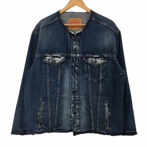 D503 大きいサイズ Levi's リーバイス 72334 長袖 デザイン デニムジャケット 上着 羽織り トップス ネイビー系 メンズ XXL