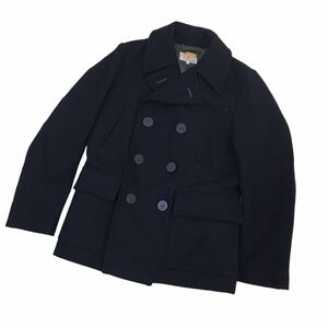 ※D-69 DUFFER ダファー 長袖 コート アウター 上着 羽織り トップス 毛90% ナイロン10% ネイビー系 メンズ L